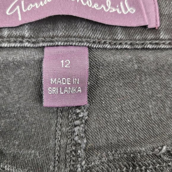 Glorai Vanderbuilt Jeans Womens 12 Amanda Missy Short Black Denim Straight Leg - Picture 7 of 10